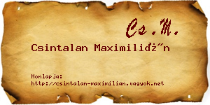 Csintalan Maximilián névjegykártya